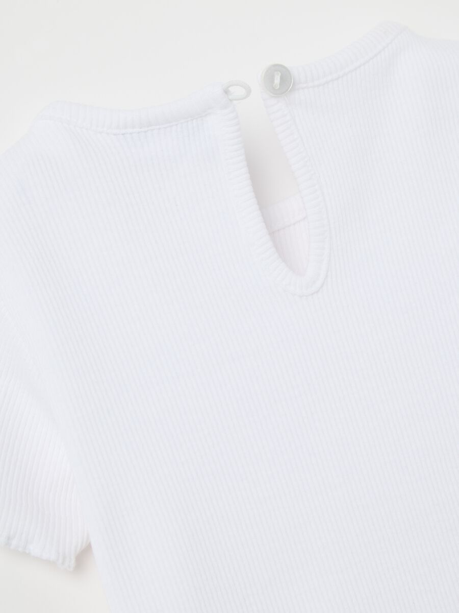White ribbed T-shirt with glitter print_3