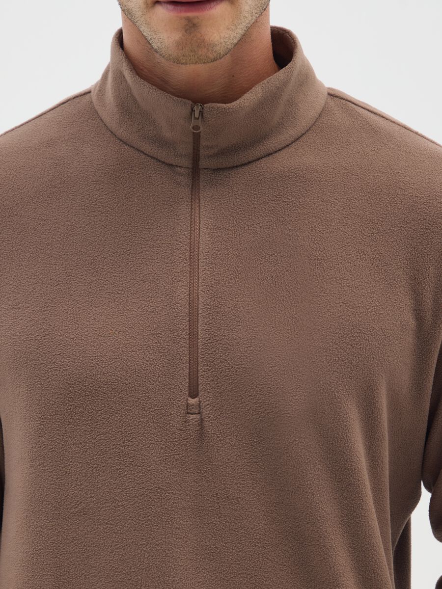 Felpa in pile marrone regular fit_3