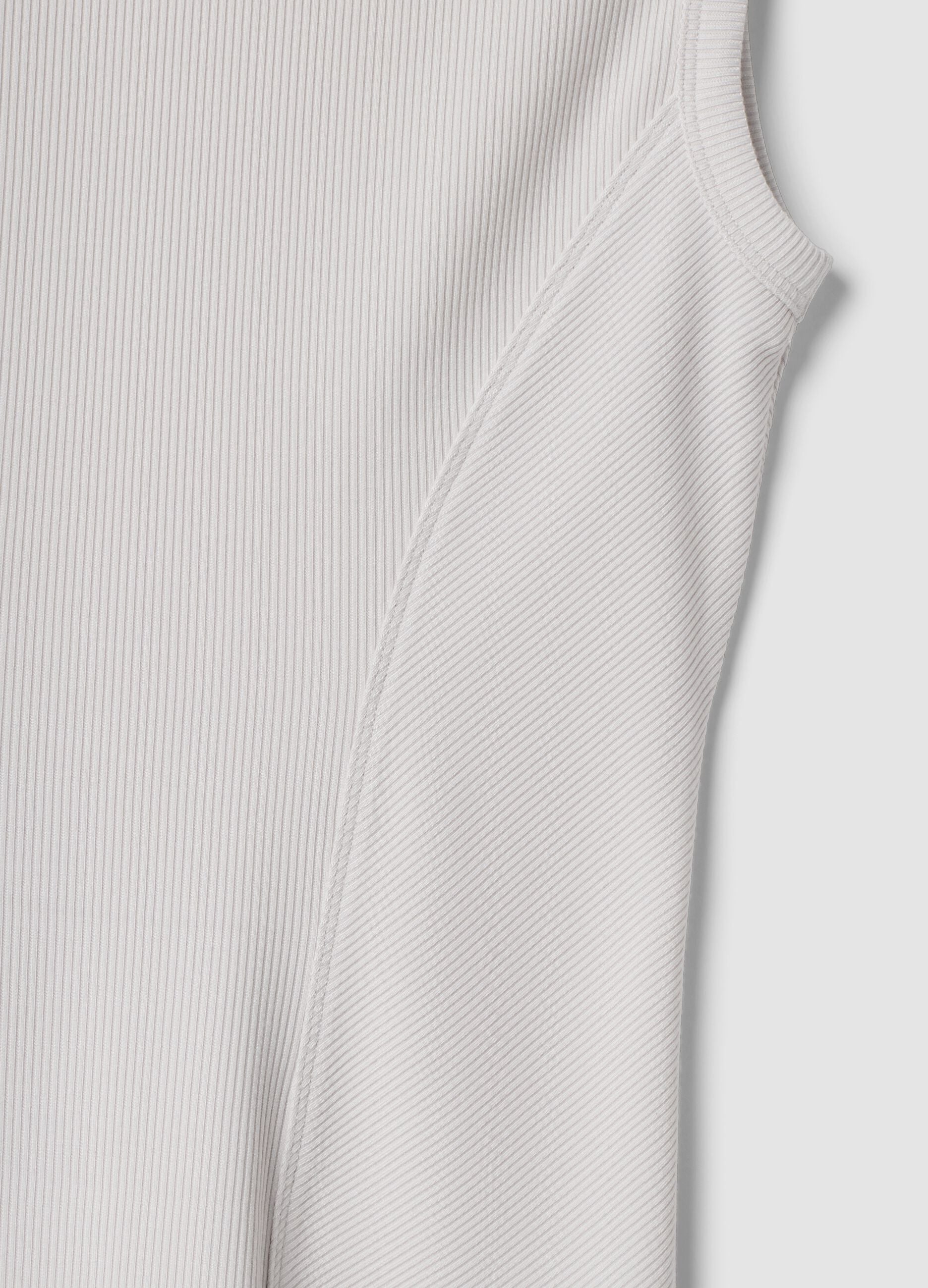 T-shirt fitted bianca in modal elasticizzato a costine ALTAVIA STUDIO