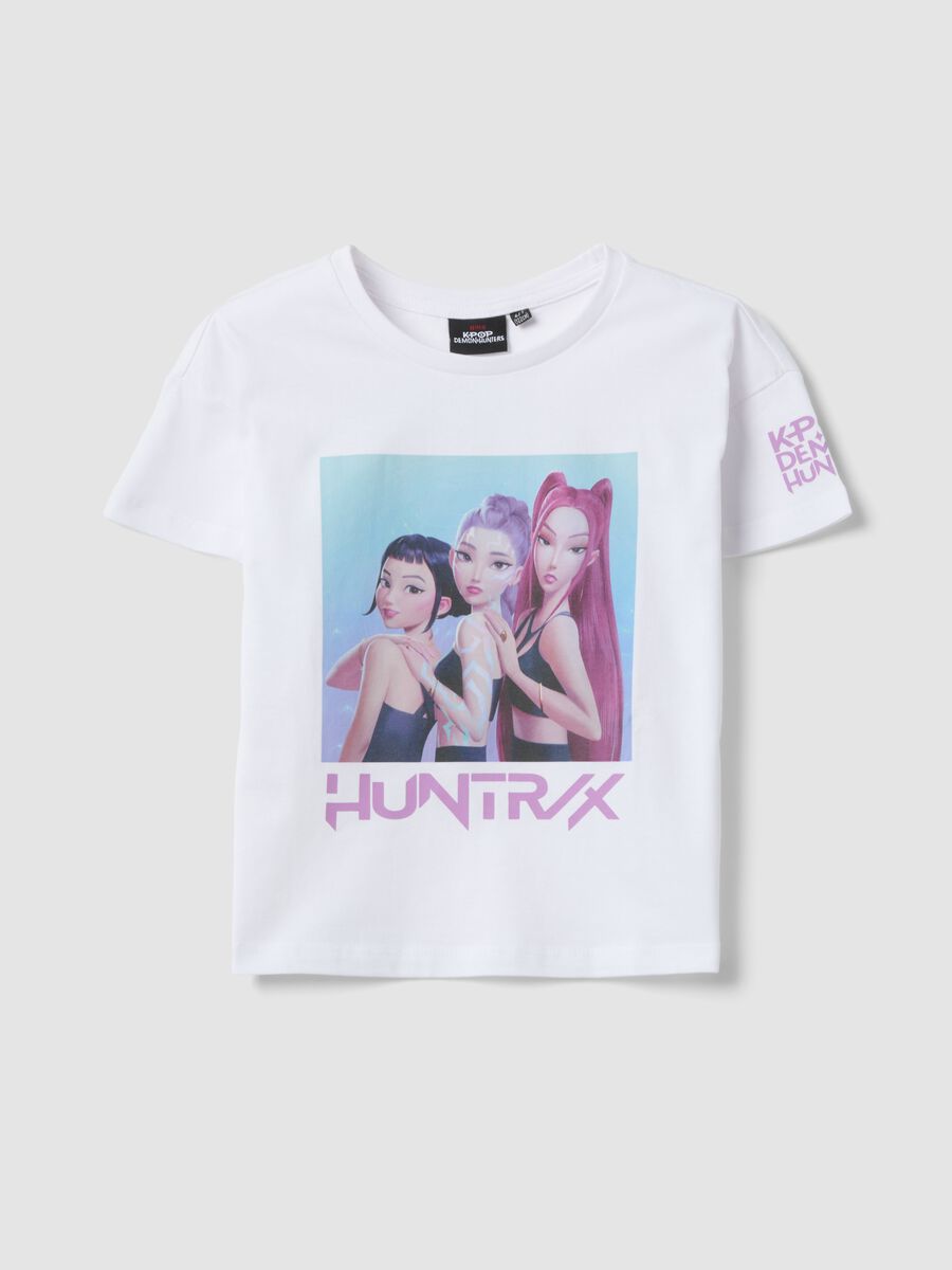 Girls' Pure Cotton White T-shirt Regular Fit with Print_0