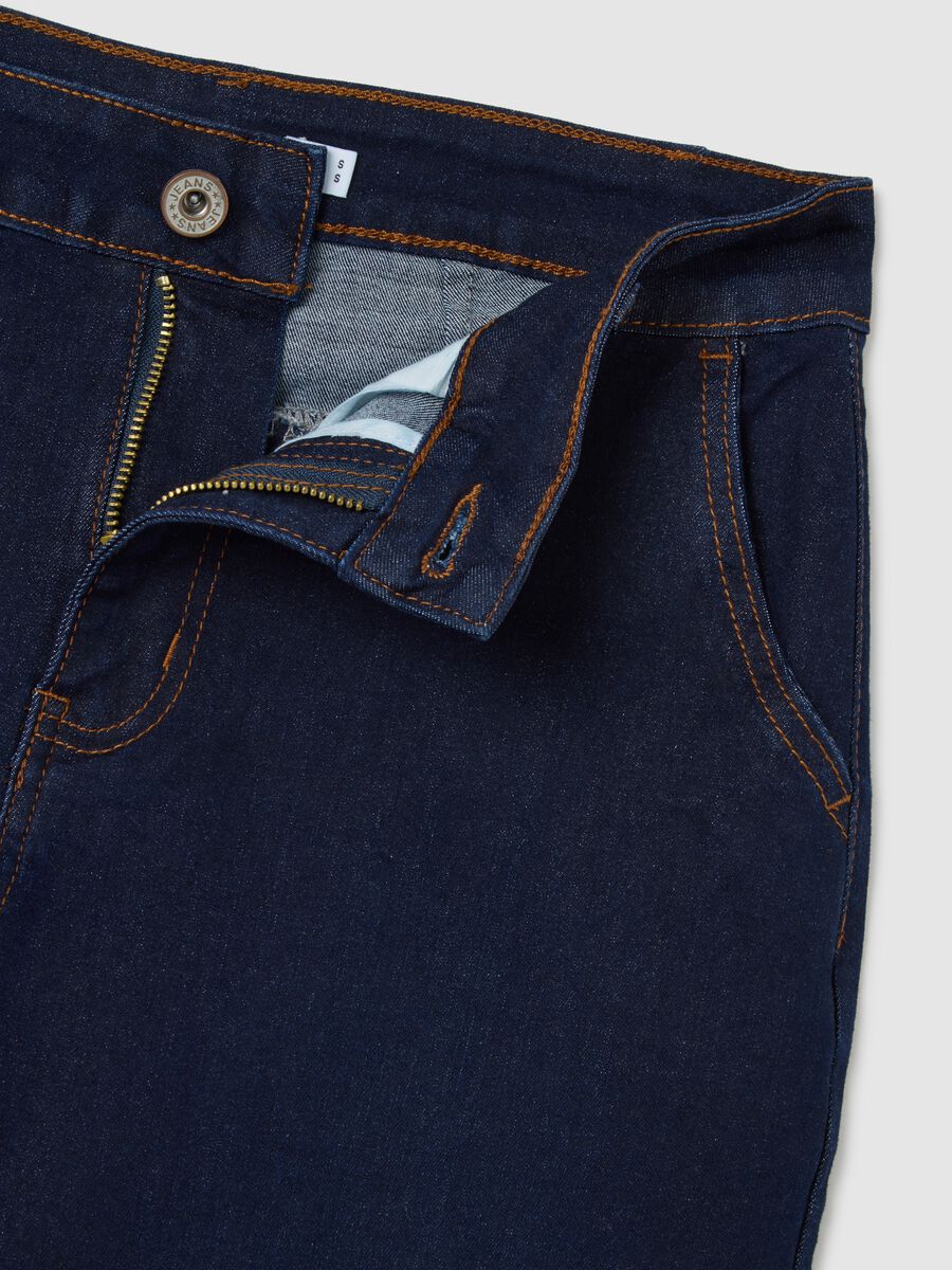 Pantaloni in misto cotone blu regular fit_5