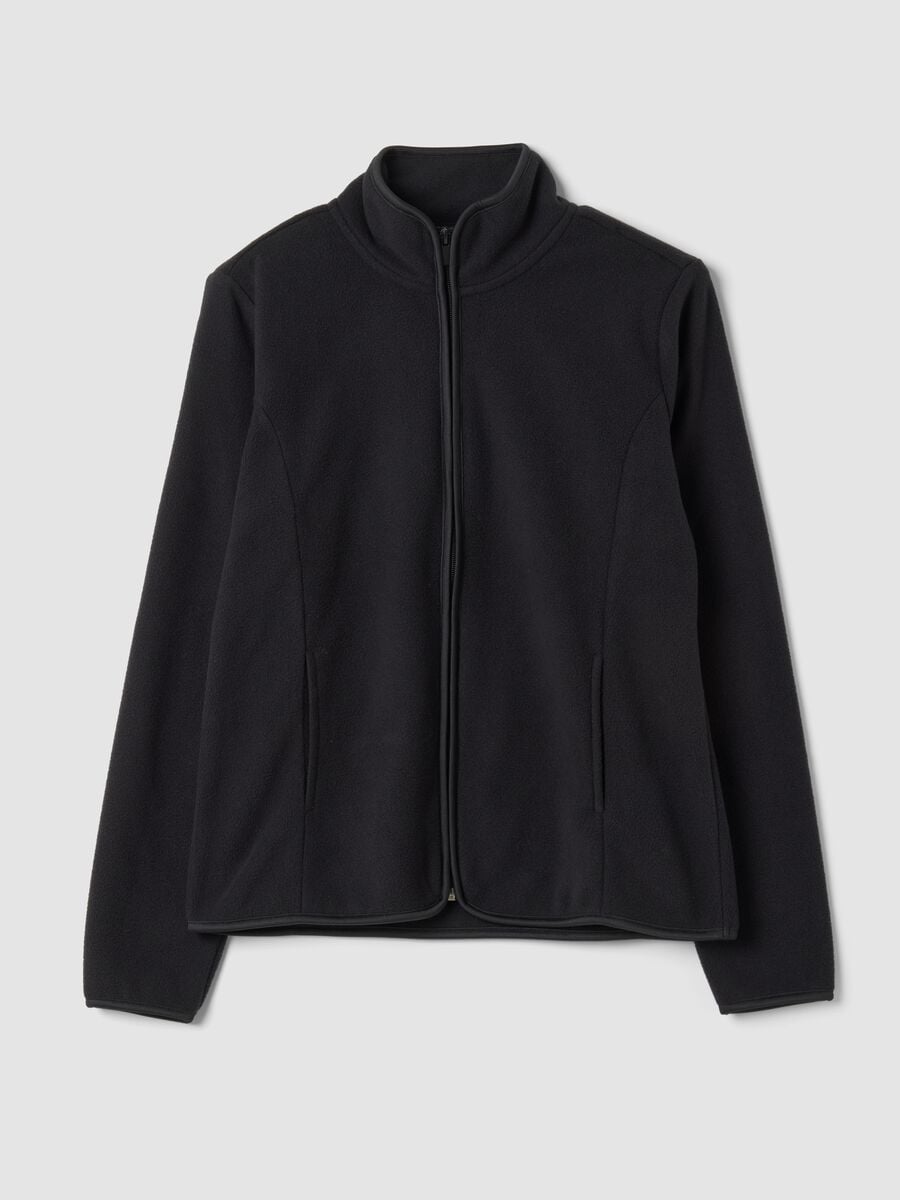 Black crew-neck zip sweatshirt_0