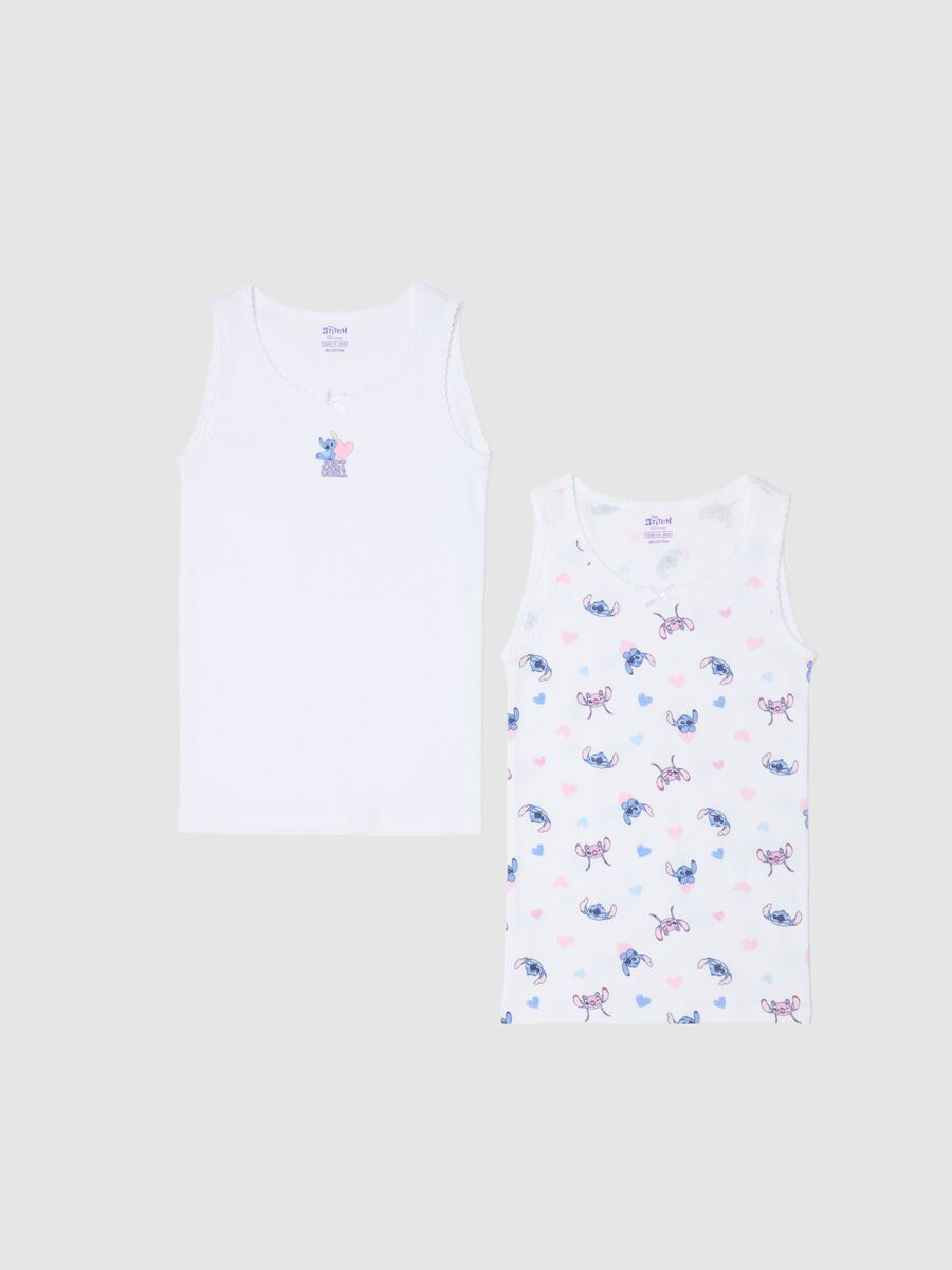 Two-pack vests with bow and Angie & Stitch print_0