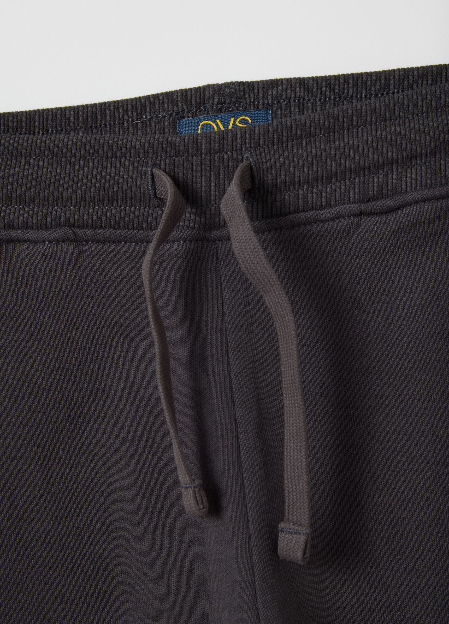 Pantaloni per bambini in puro cotone nero regular fit
