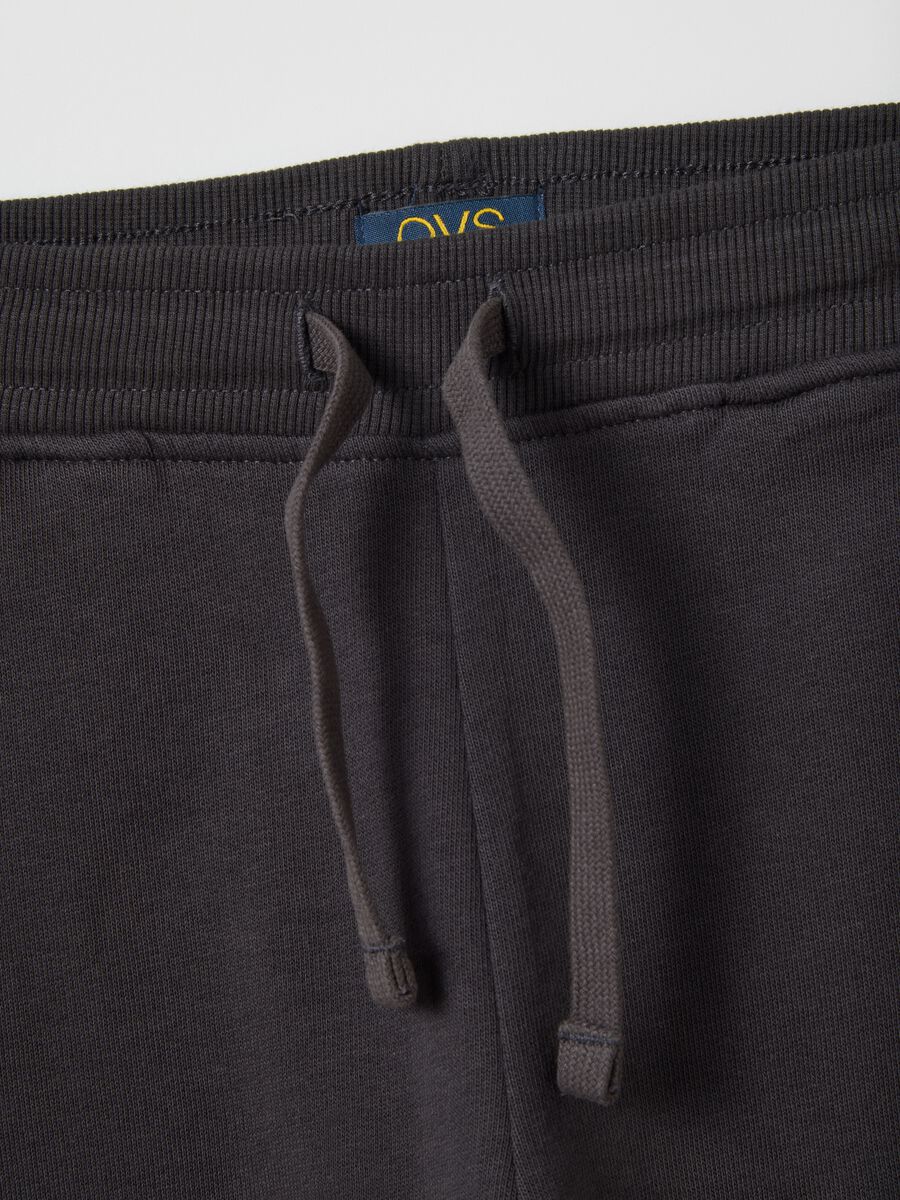 Pantaloni per bambini in puro cotone nero regular fit_2