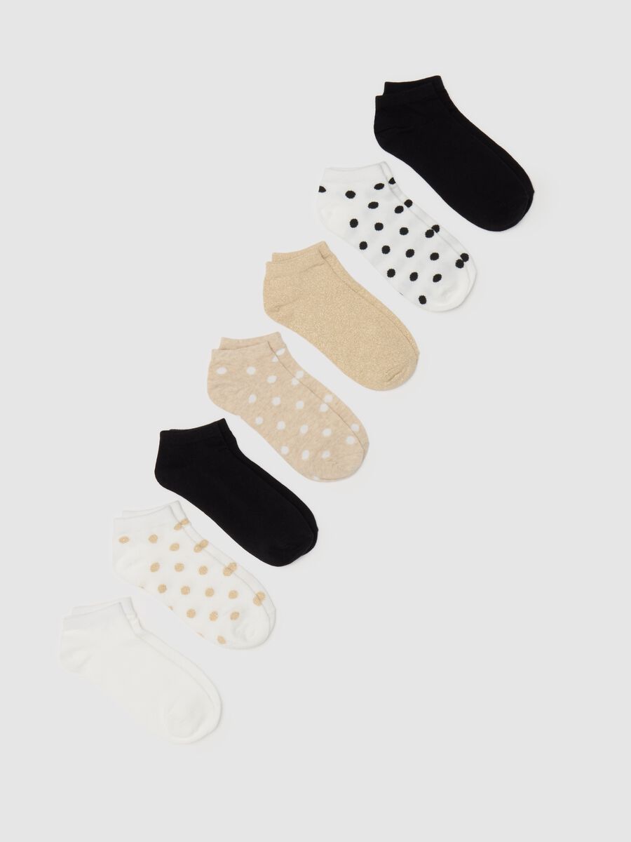 Seven-pair pack sneaker liners with polka dots_0