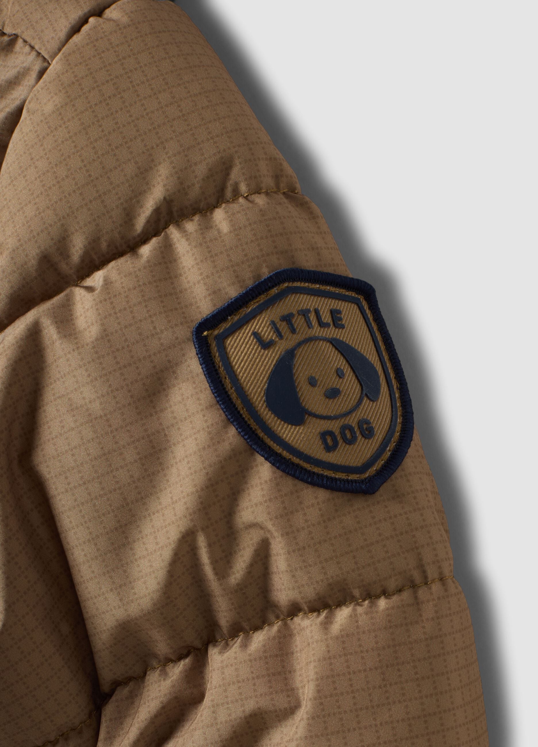 Tobacco brown padded hooded jacket
