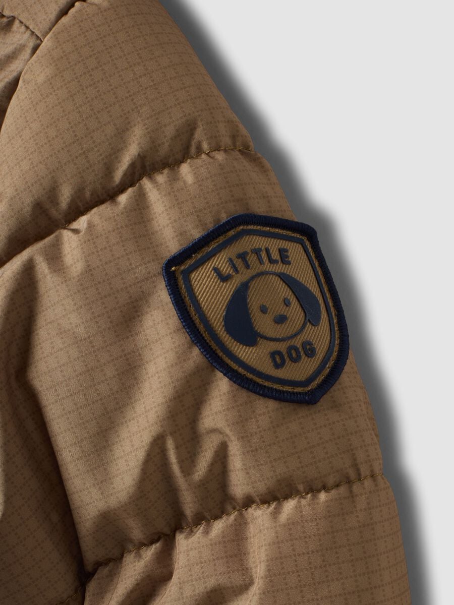 Tobacco brown padded hooded jacket_2