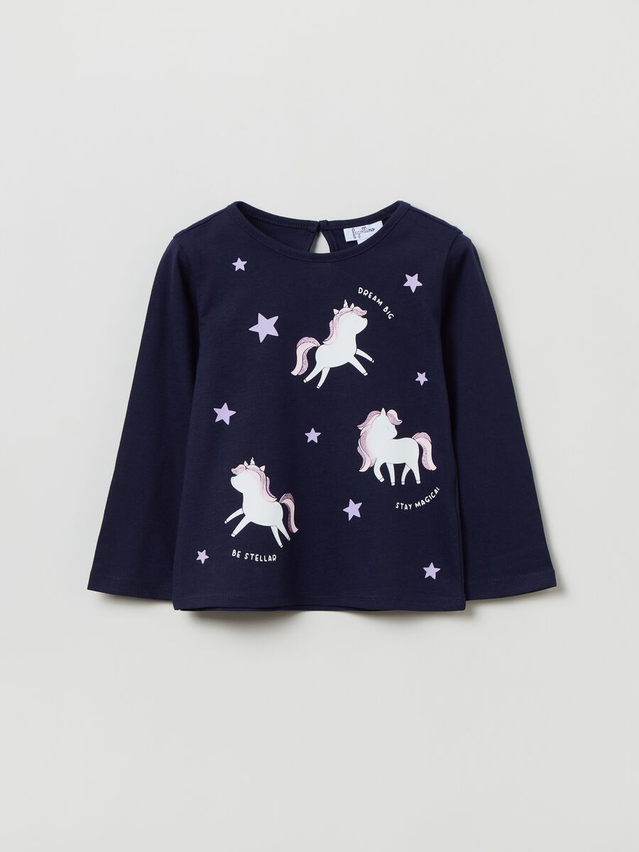 T-shirt a maniche lunghe con stampa_0