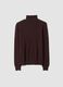 Brown high-neck jumper in viscose and wool blend, regular fit_2