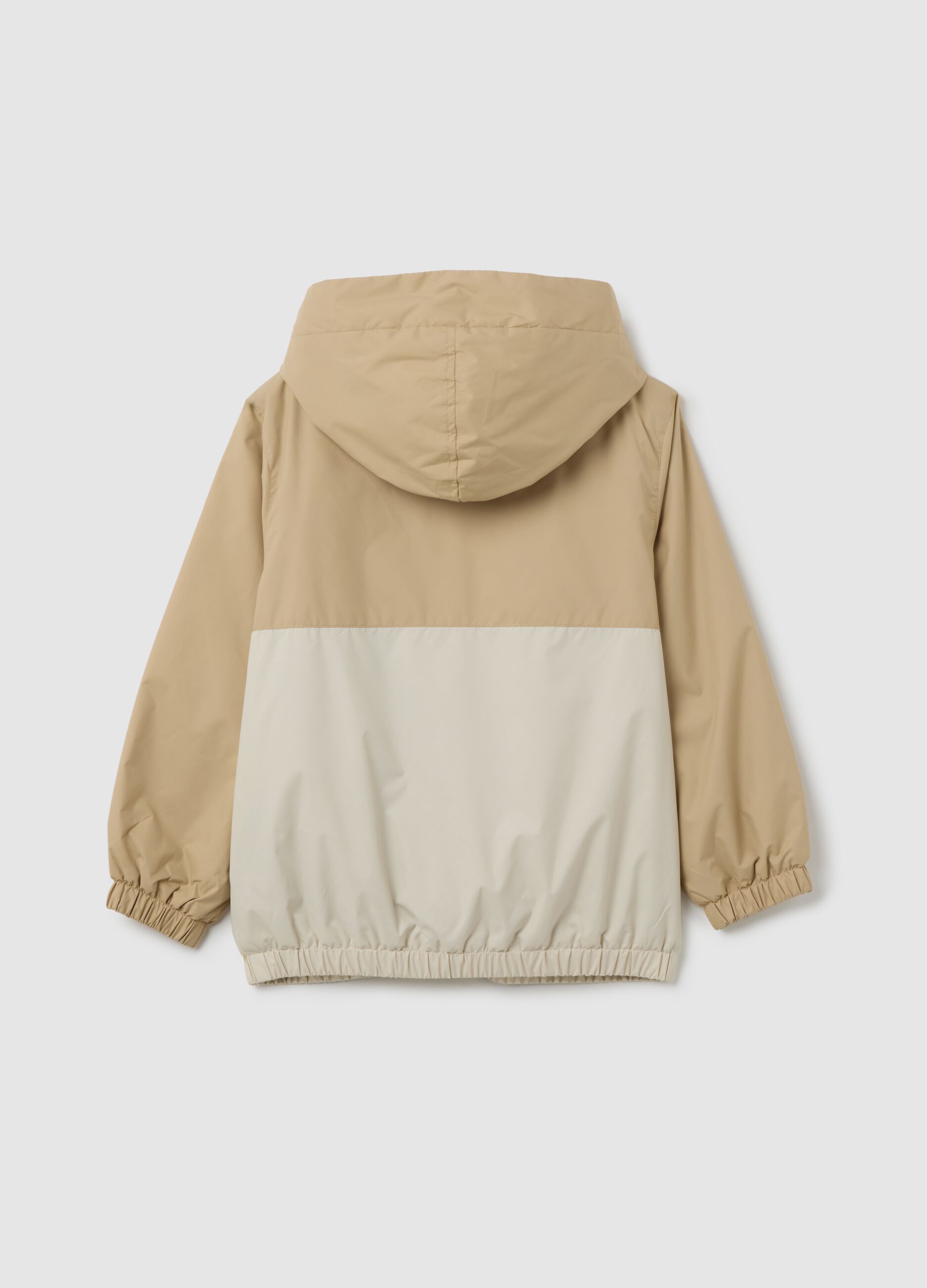 Kid's jacket in multicolour water-repellent fabric