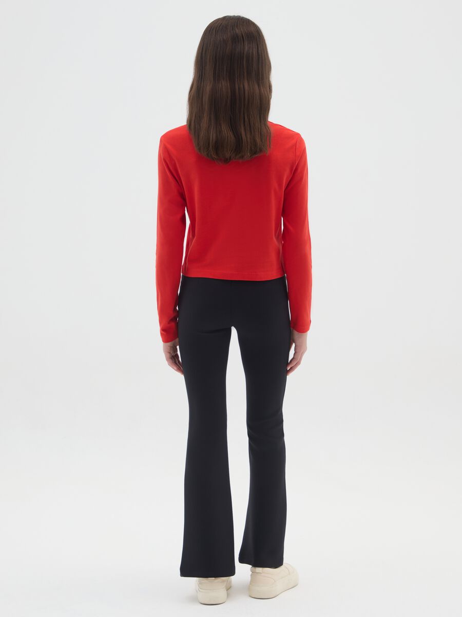 Black Elasticated Flare Trousers_1