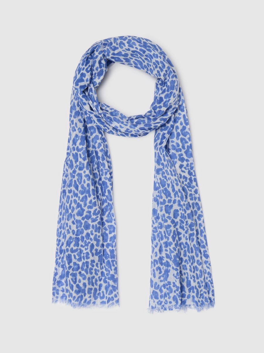 Fringed scarf in cotton_0