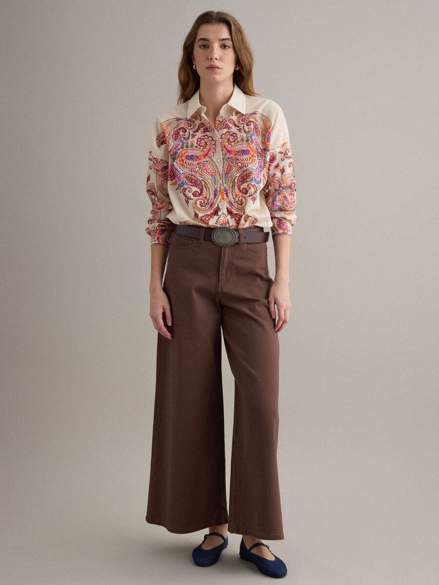 Camicia multicolor a maniche corte in puro cotone_2