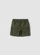 Green pure cotton cargo shorts for boys, regular fit_1