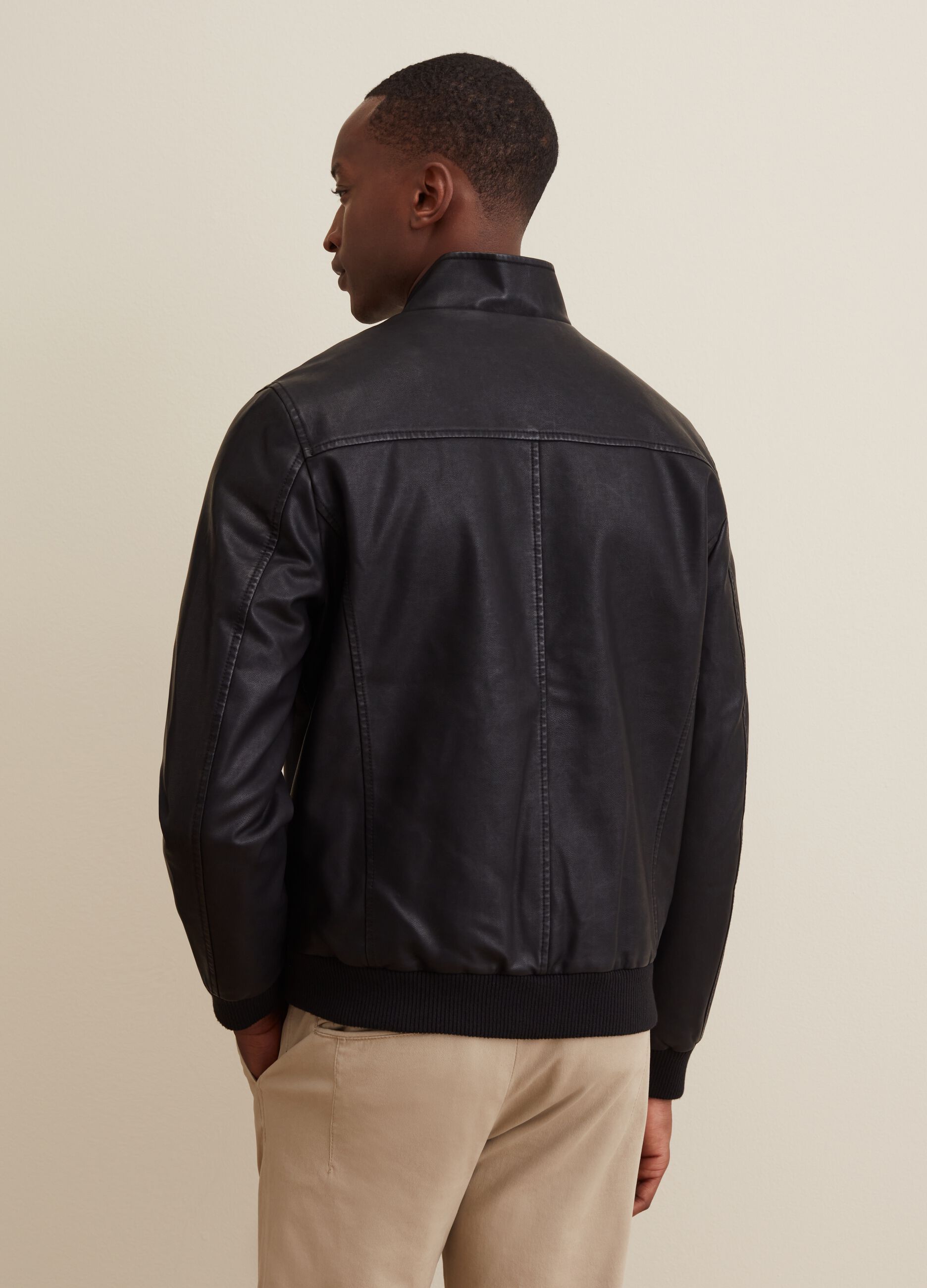 Bomber effetto lucido a collo alto