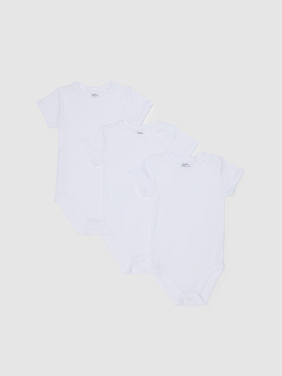 White newborn cotton bodysuit tripack_0