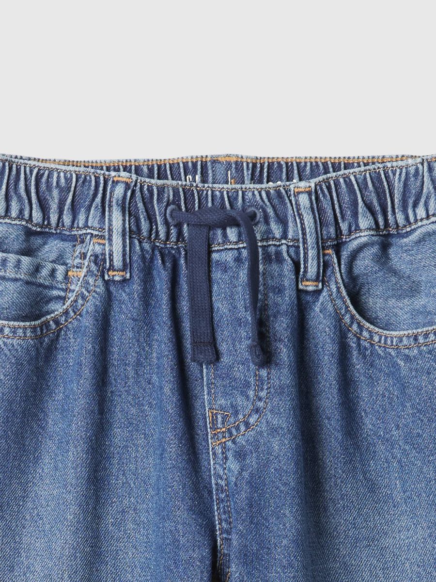 Denim joggers with drawstring and pockets_4