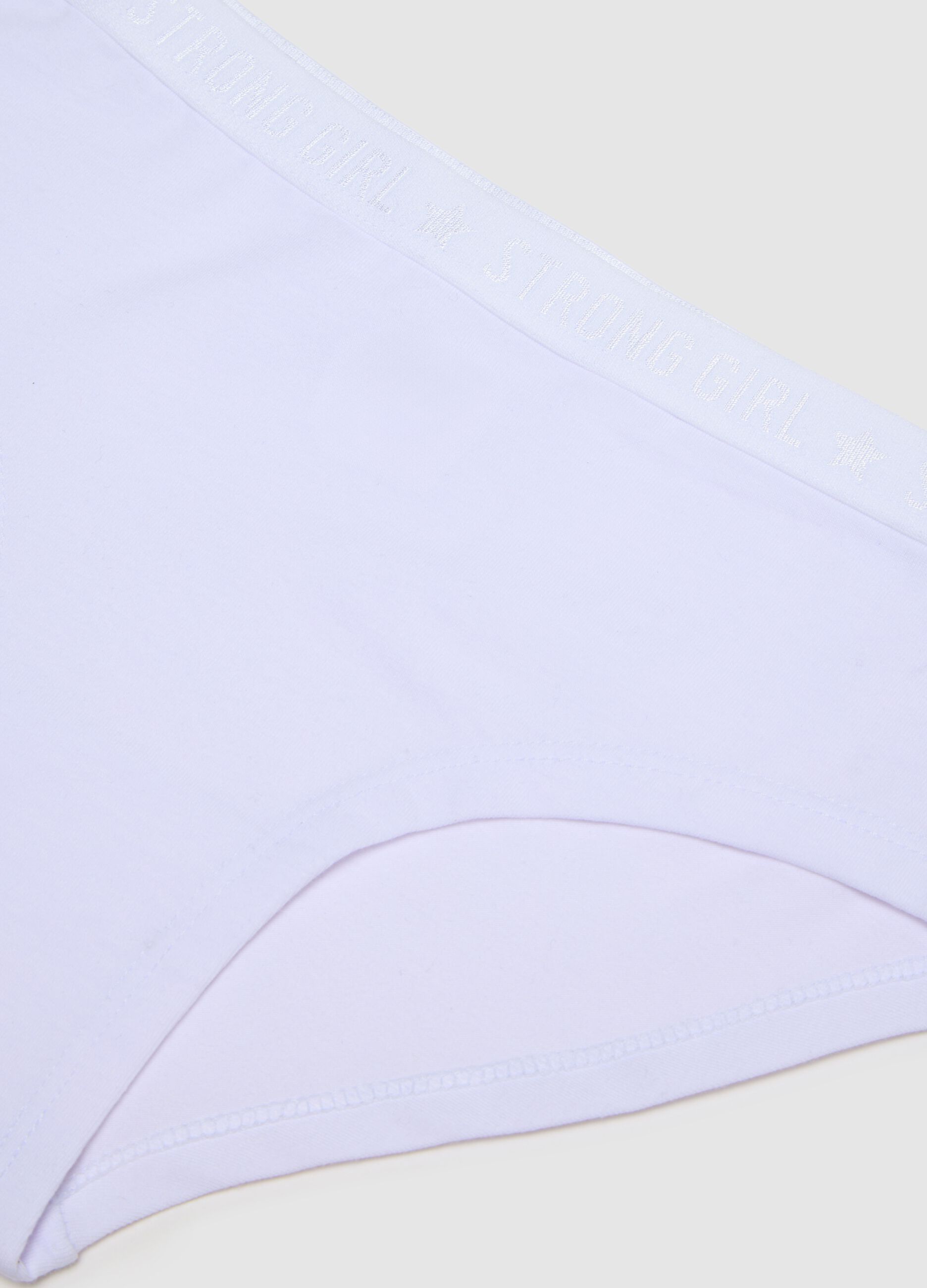 Girls' White Cotton Regular Fit Knickers