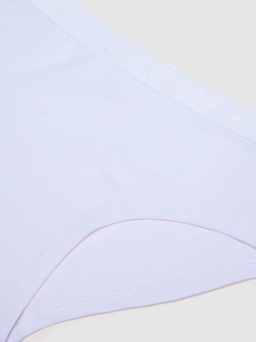 Girls' White Cotton Regular Fit Knickers_2