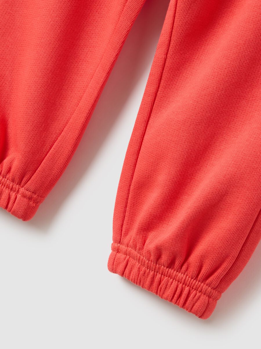 Girls' Orange Cotton Jogger Trousers, Regular Fit_3