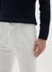 White pure cotton regular fit corduroy trousers_3