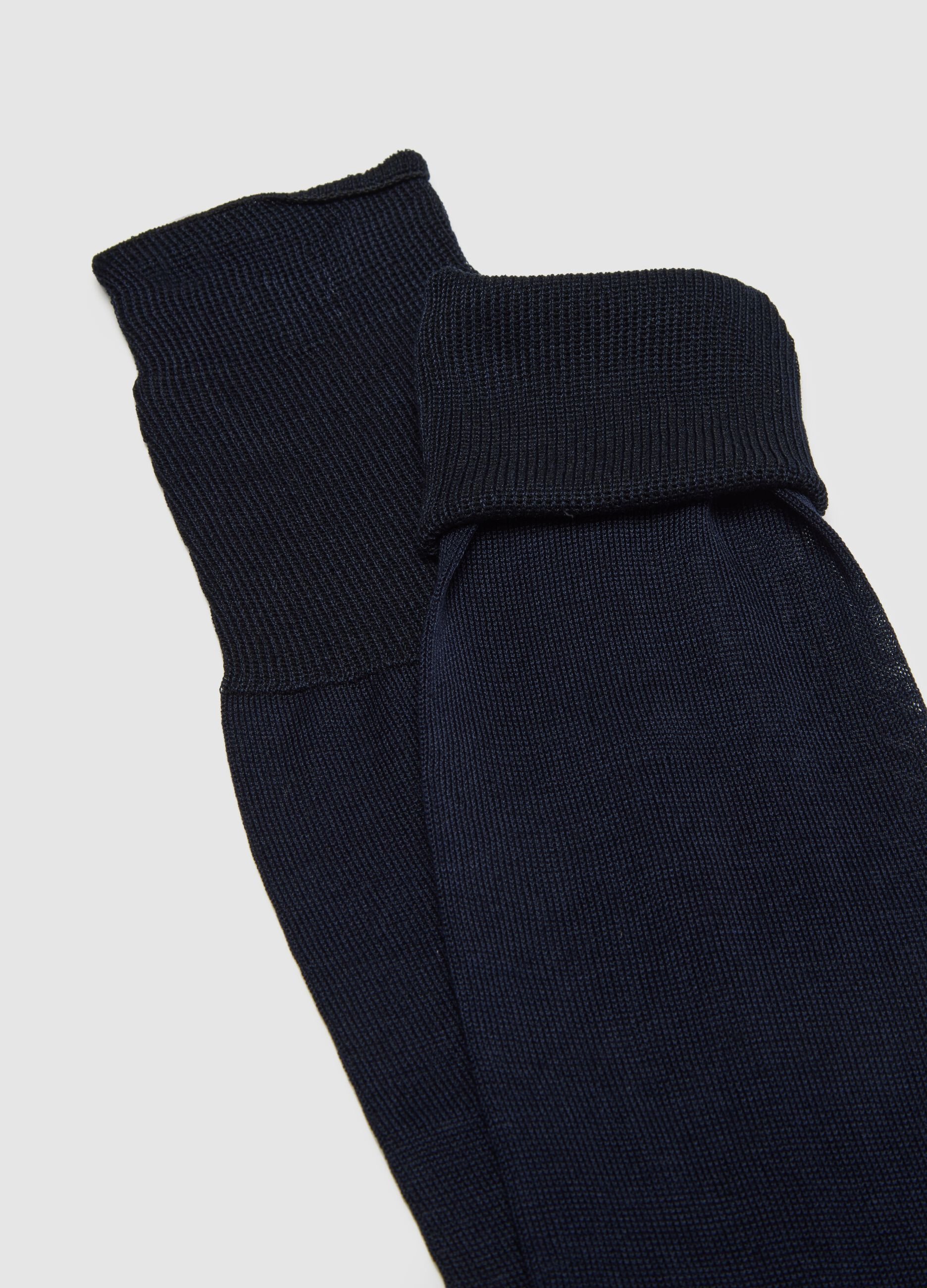 Tripack di calze lunghe in puro cotone blu