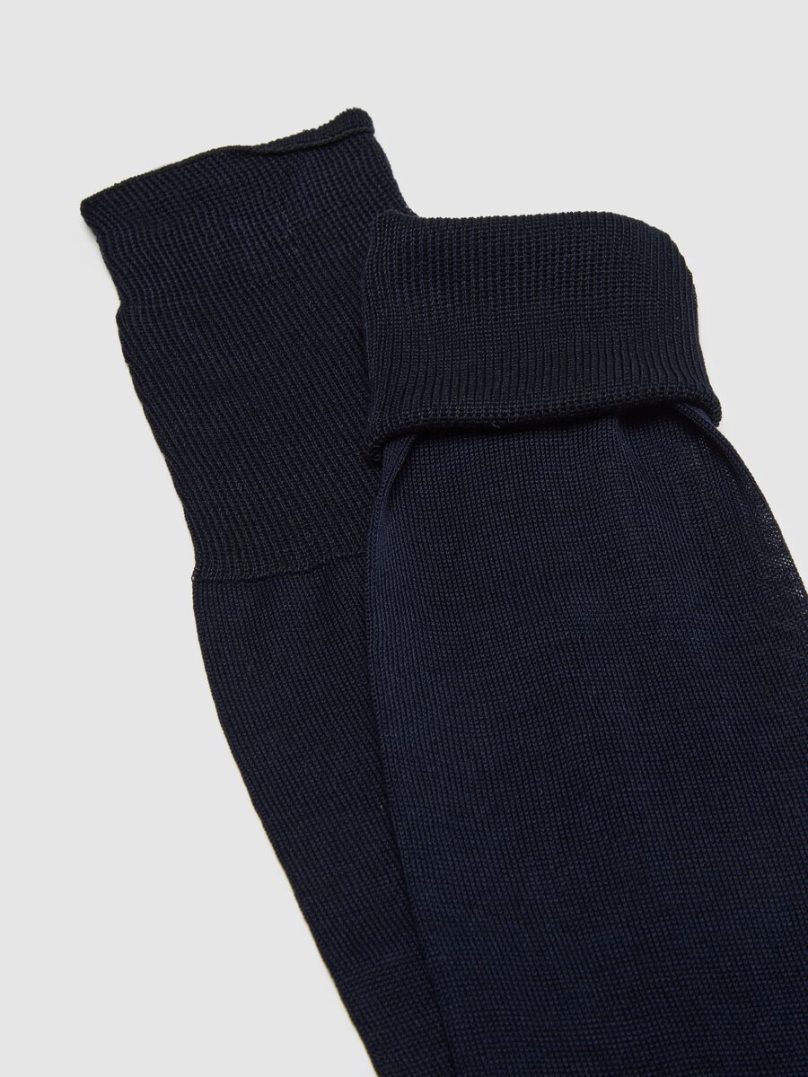 Tripack di calze lunghe in puro cotone blu_1