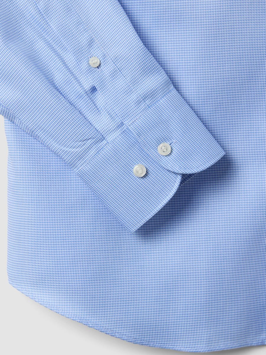 Light blue pure cotton shirt with French collar, easy-iron, regular fit_6