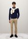 Blue regular fit pure cotton sweater_1
