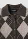 Brown stretch wool polo-collar cardigan, regular fit_5