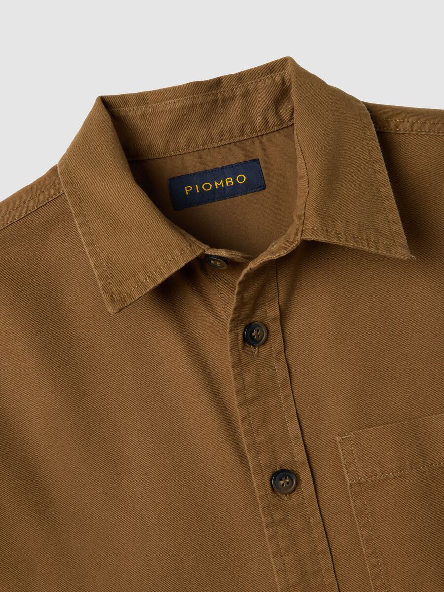 Brown pure cotton regular fit shirt_1