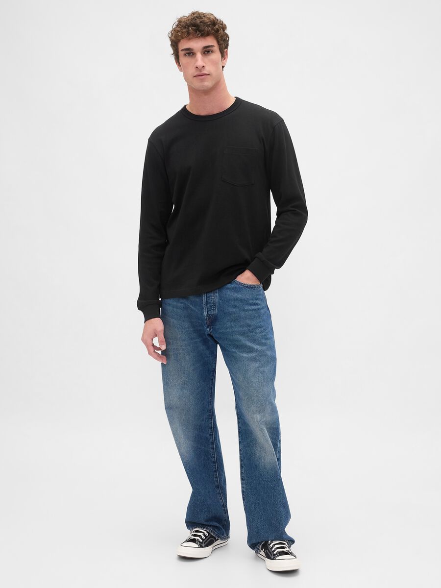 Black Long Sleeve Cotton Top_2
