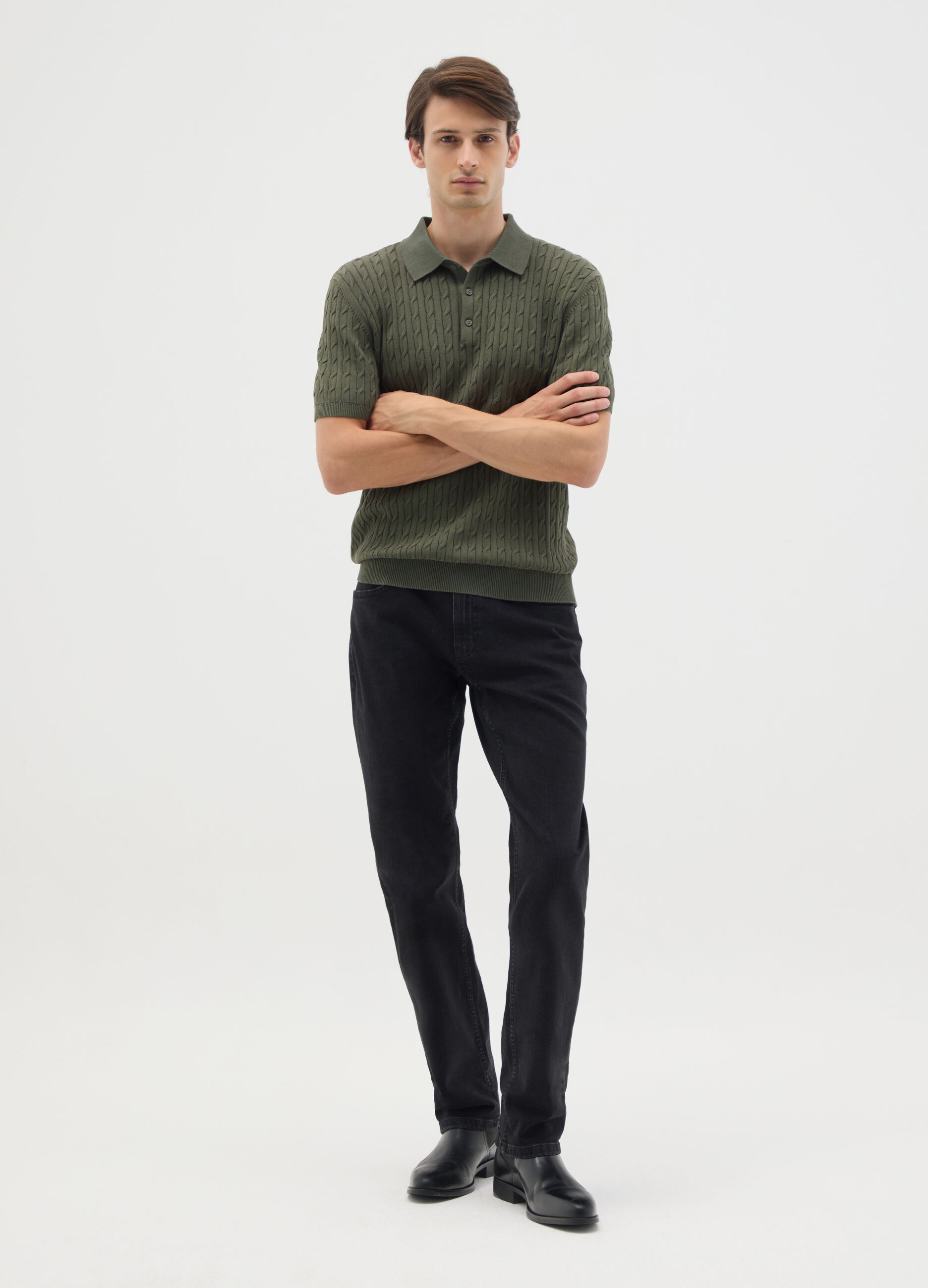 Pure Cotton Green Regular Fit Polo