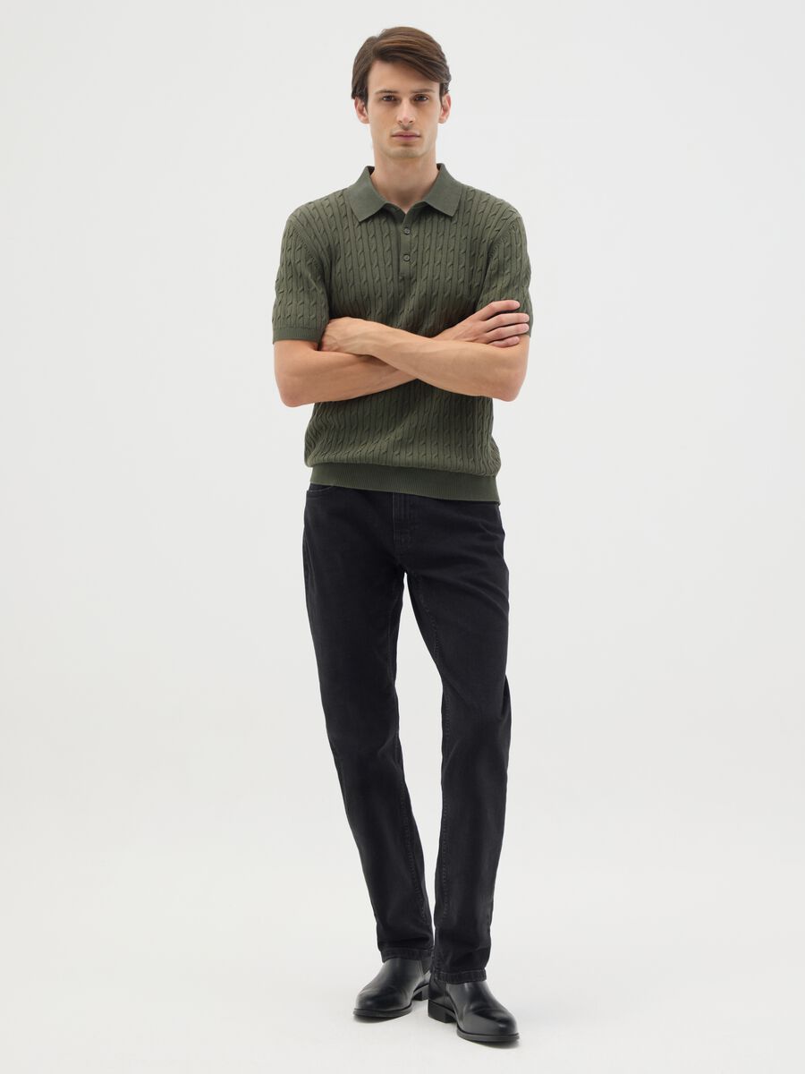 Pure Cotton Green Regular Fit Polo_1