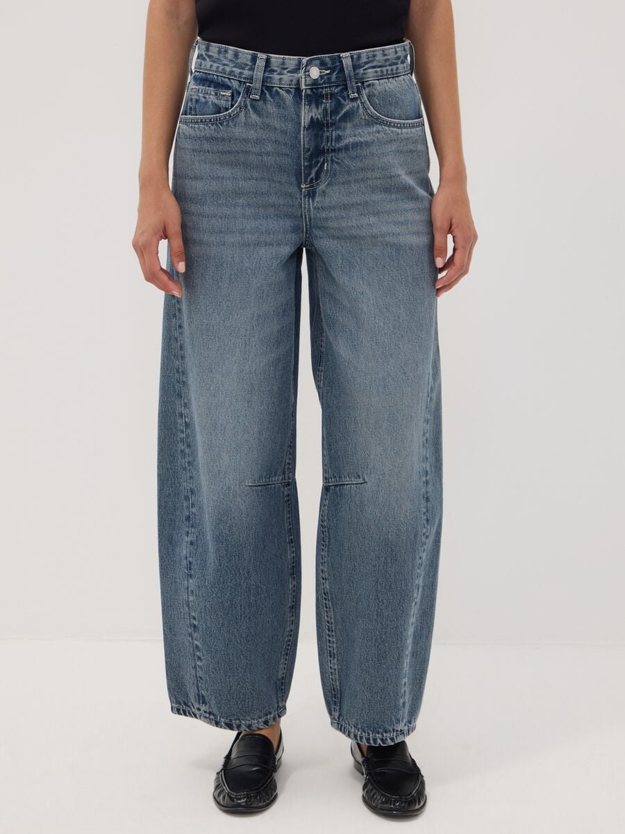 Jeans denim in puro cotone balloon fit_1