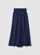 Wide blue pure-viscose trousers with elasticated waist, regular fit_4