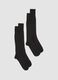 Two-pack of black long socks in stretch cotton_0