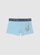 Boxer in cotone azzurro regular fit con stampa per bambini_0