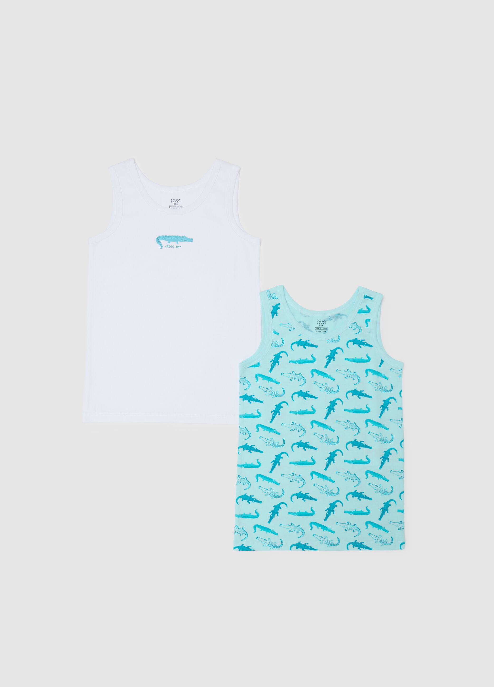 Canottiere da bambino in puro cotone multicolor regular fit con stampa