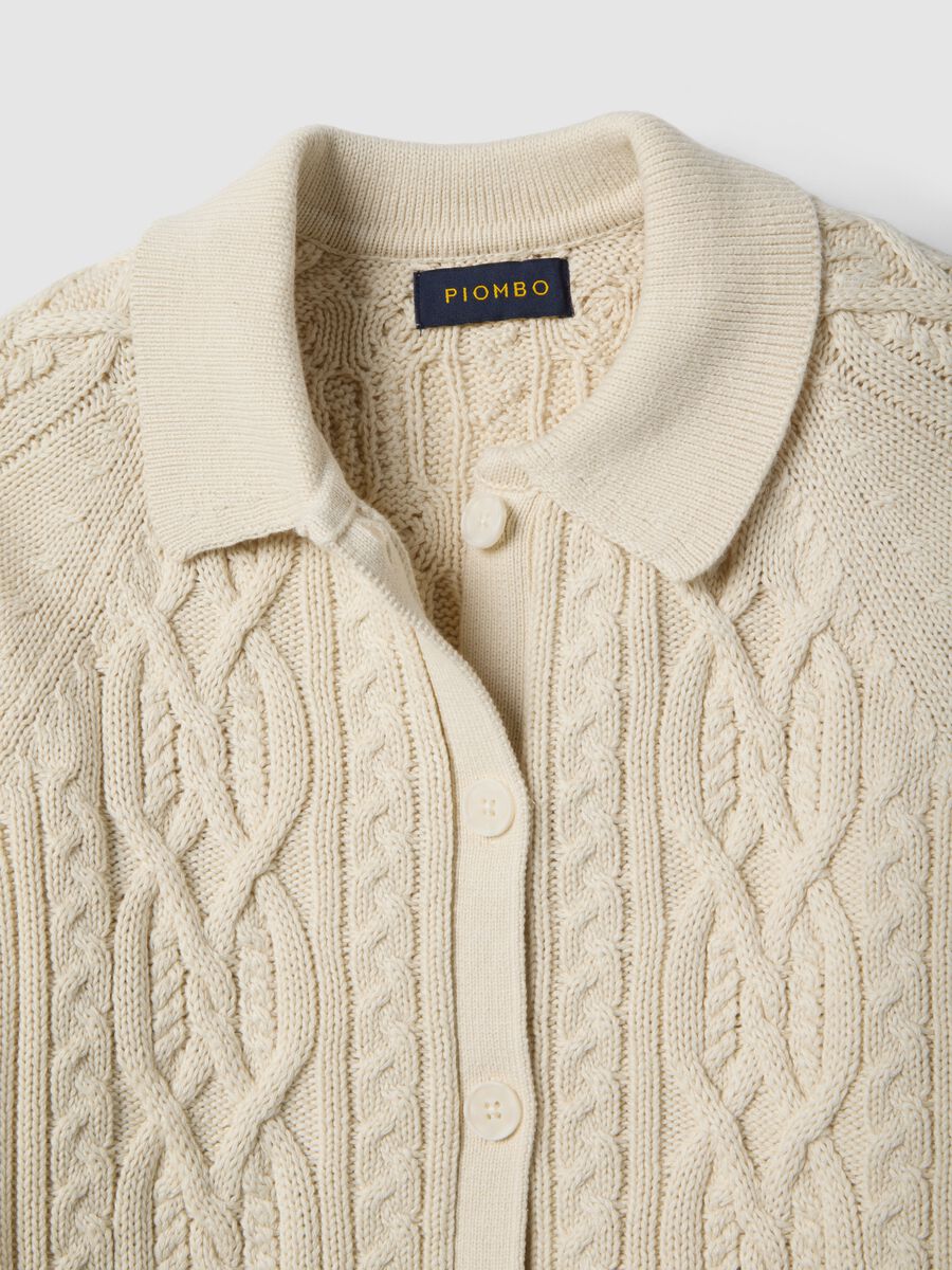 Cardigan in puro cotone beige regular fit_1