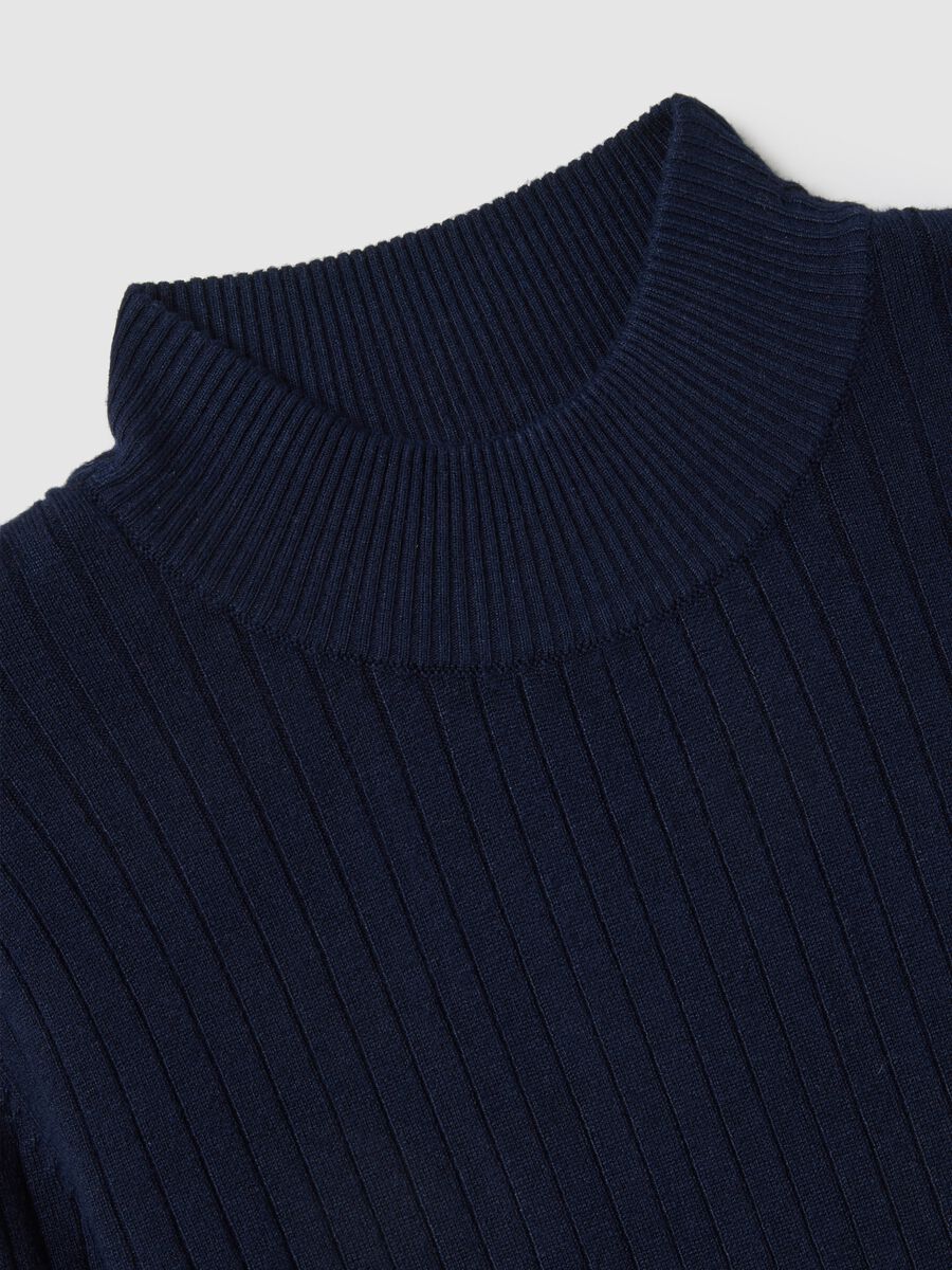 Blue fitted viscose blend sweater_5