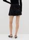 Black balloon miniskirt in regular fit velour blend with sequins_2
