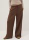 Brown wide leg trousers in stretchy modal blend_1