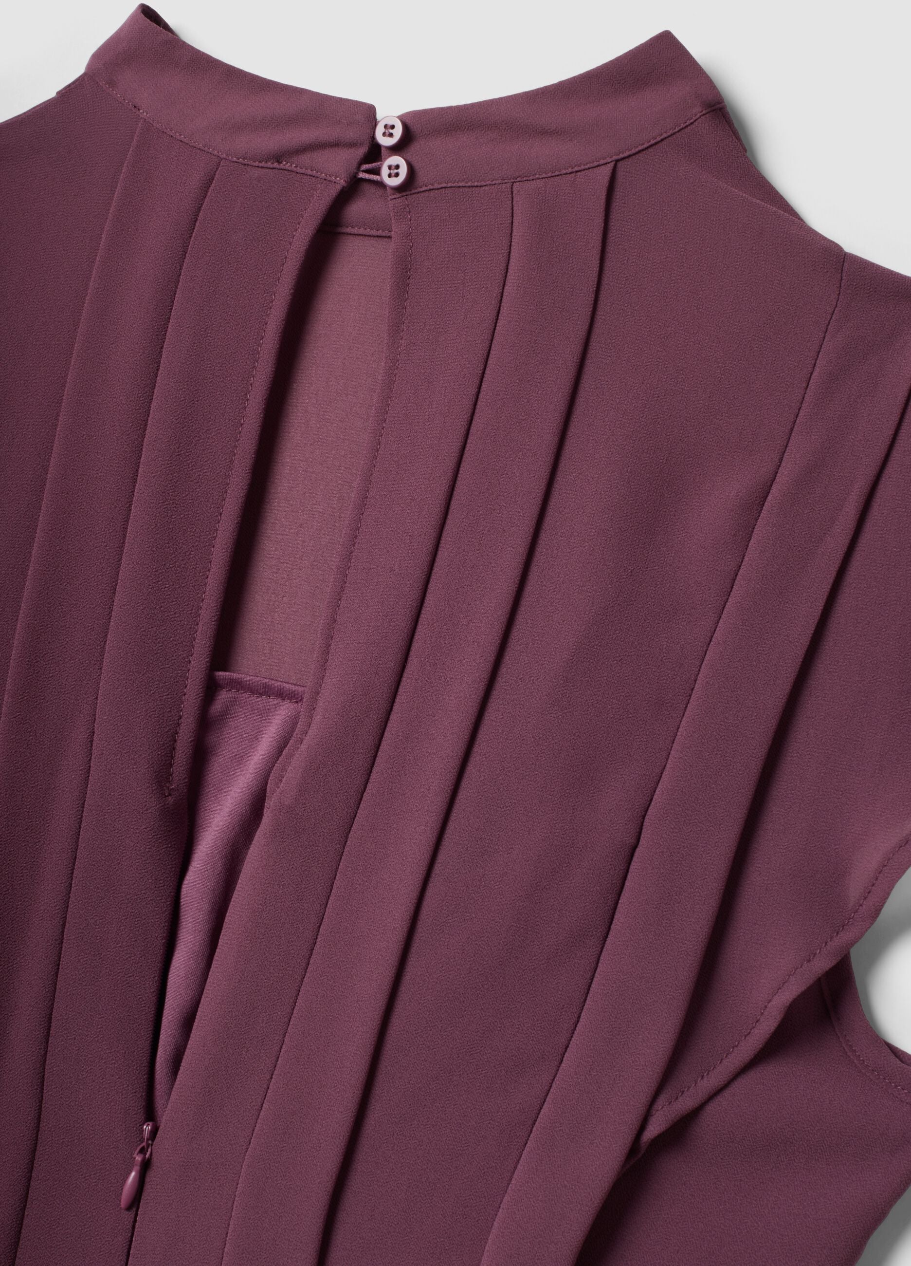 Purple relaxed-fit dress with short ruffle sleeves