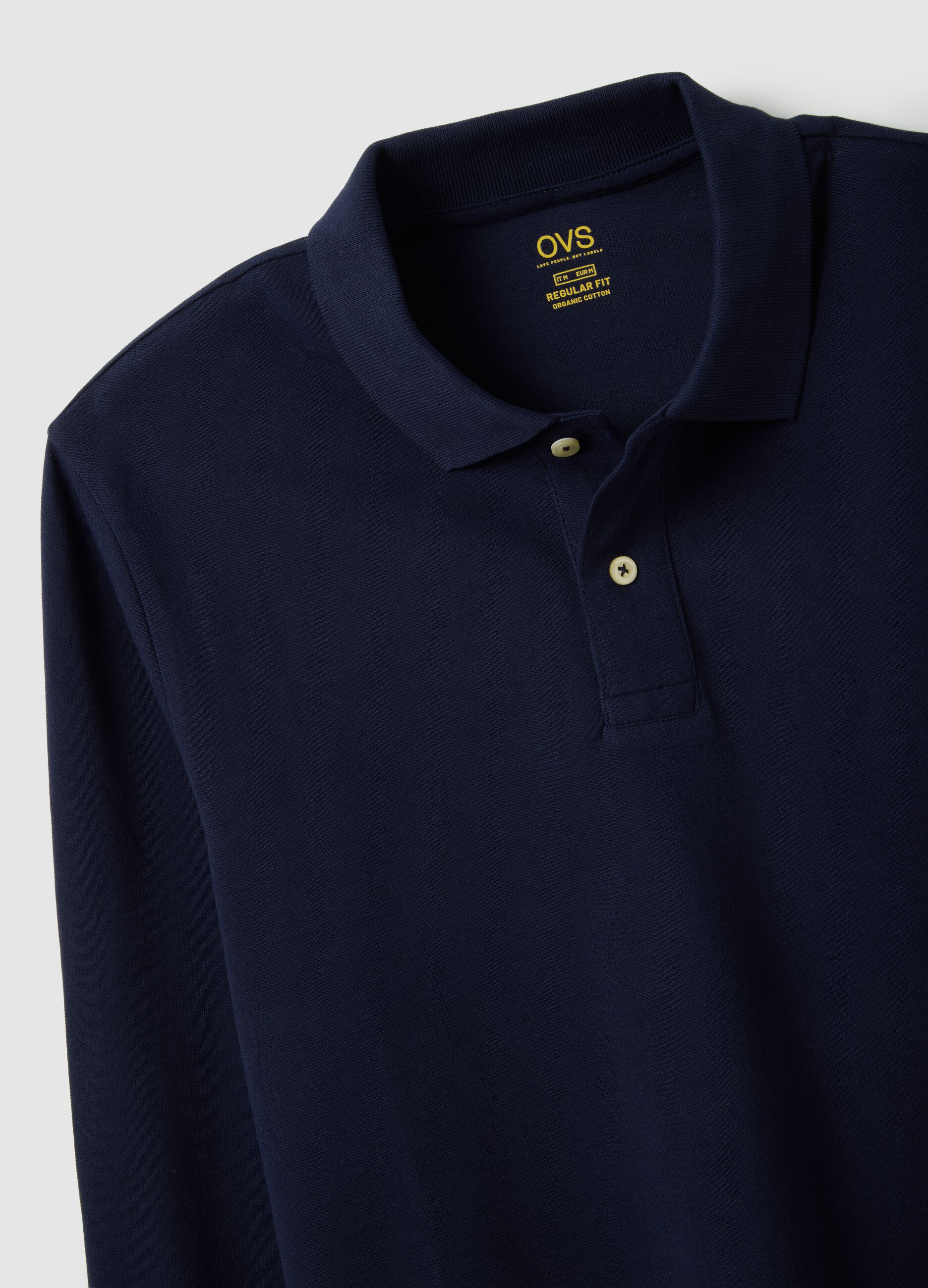 Polo in puro cotone blu regular fit