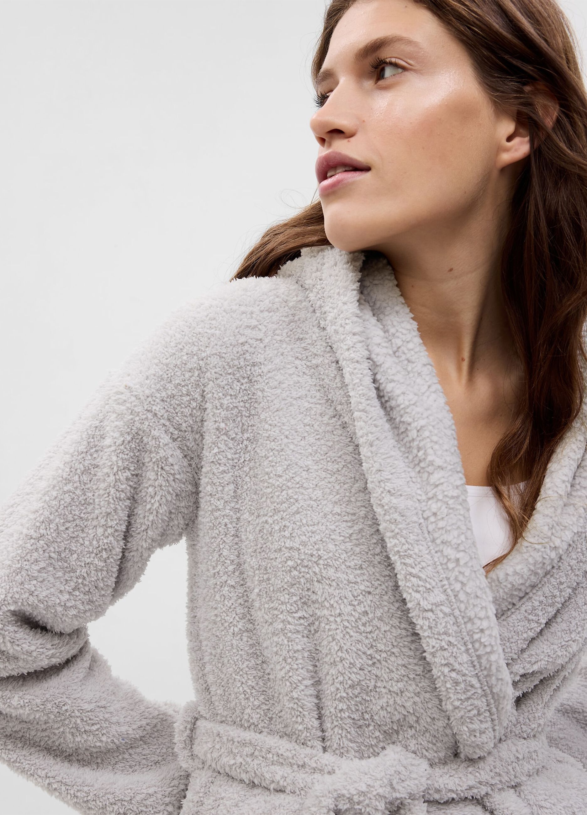 Vestaglia in sherpa con cappuccio