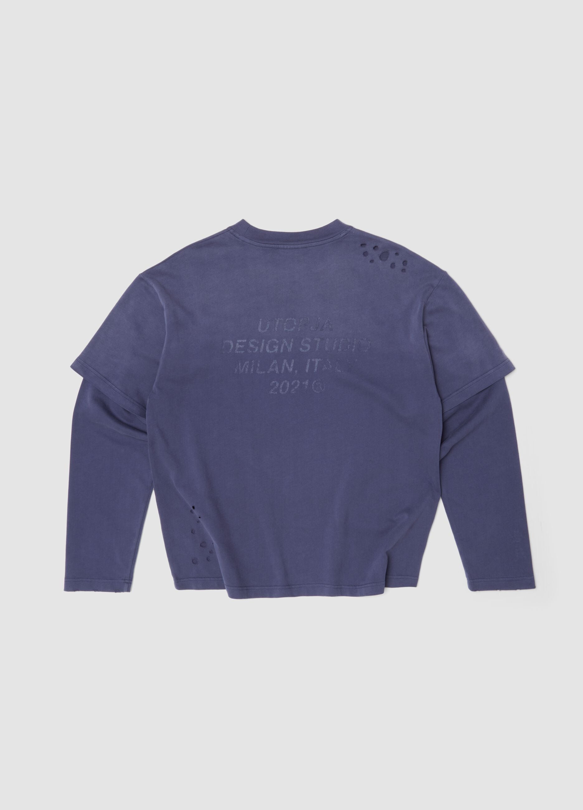 Double Long Sleeve Sunfaded Twilight