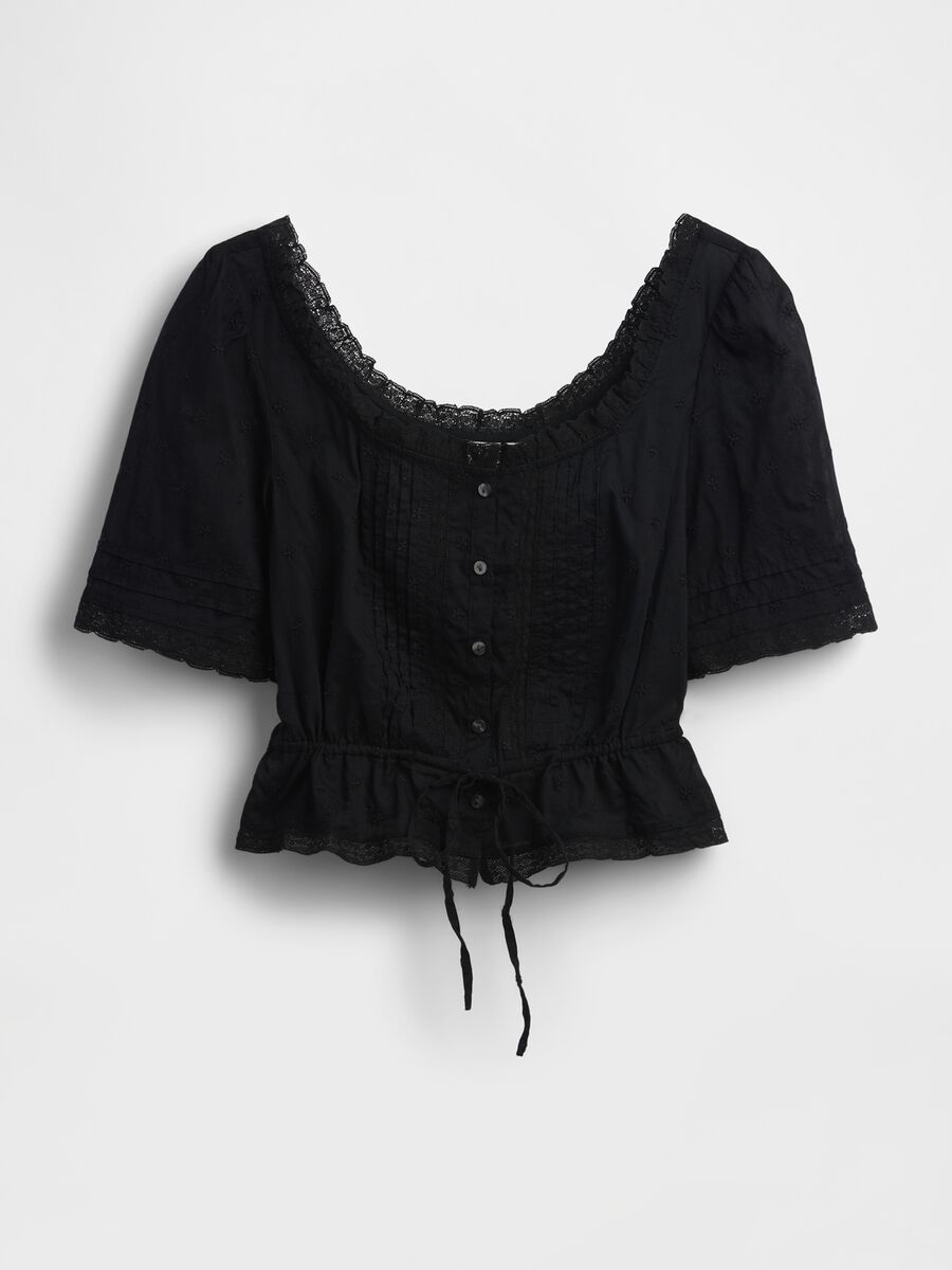 Blusa in puro cotone con pizzo_5