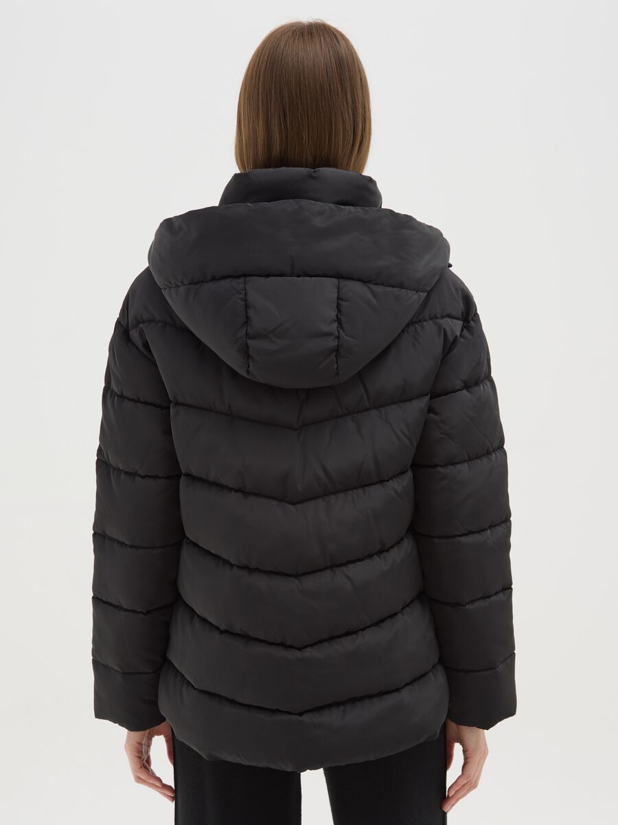 Giubbotto trapuntato nero regular fit_2